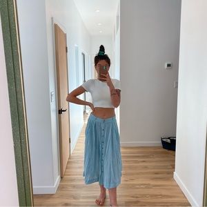 Free People cotton midi skirt milk maid vibes